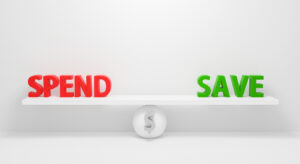 Picture of a Spend Vs. Save Graphic