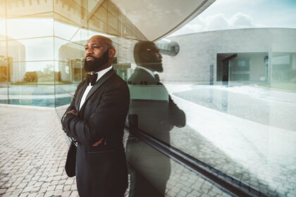 Black Man in Tuxedo with Full Beard