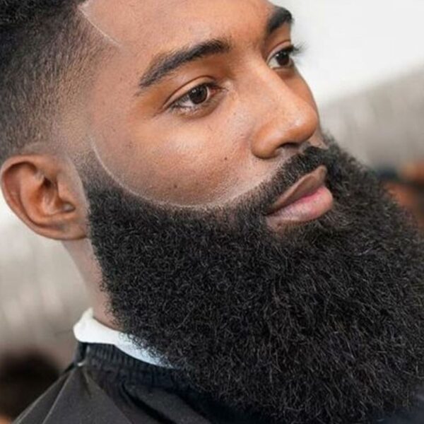 Picture of Afro Kinky Curl Full Beard For Black Men Heavy Density